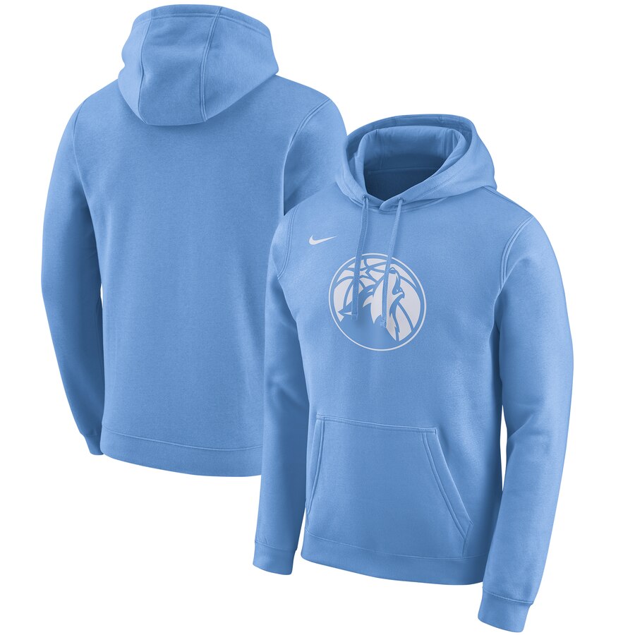 NBA Minnesota Timberwolves Nike 201920 City Edition Club Pullover Hoodie Blue->minnesota timberwolves->NBA Jersey